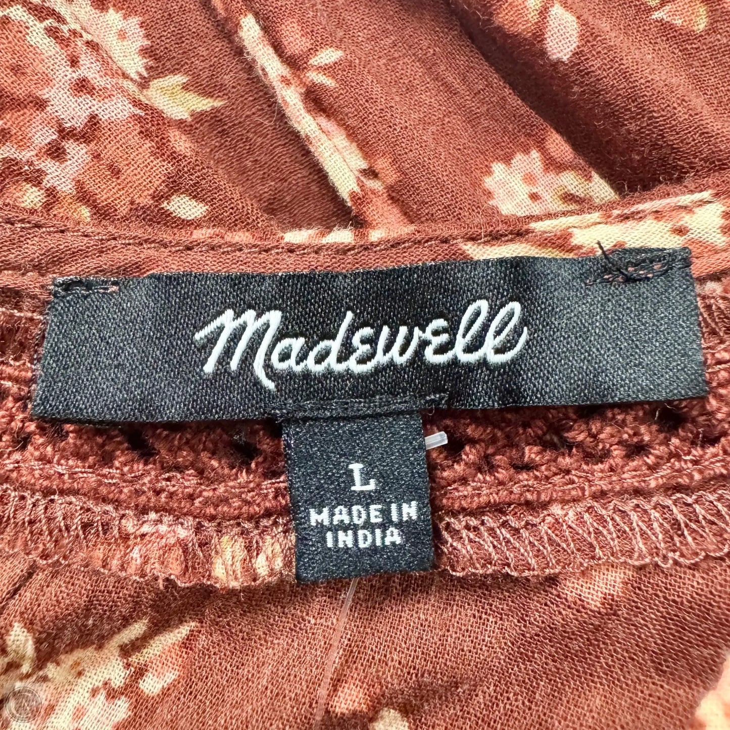 Top Long Sleeve By Madewell In Brown, Size: L