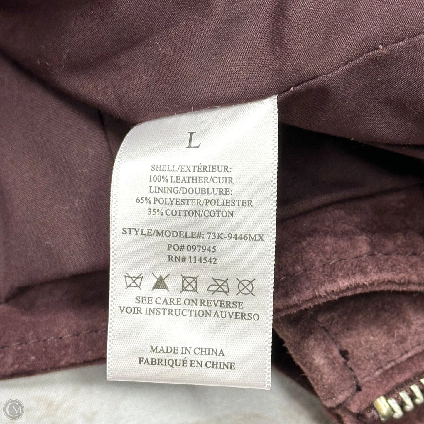 Jacket Moto Leather By Sl8 In Purple, Size: L