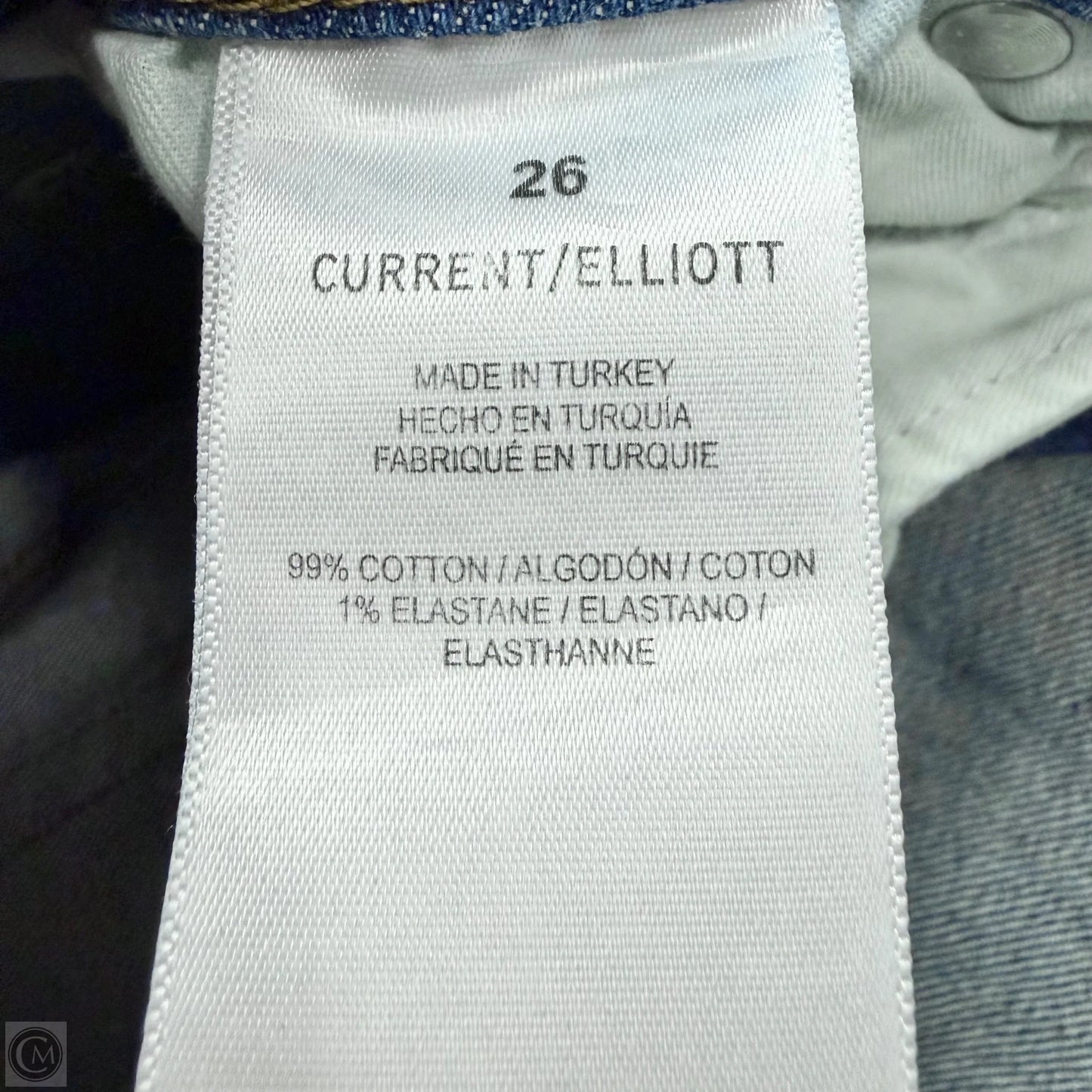 Jeans Straight By Current/elliott In Blue Denim, Size: 2