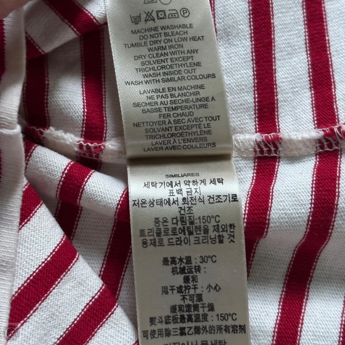 Top Long Sleeve Luxury Designer By Burberry In Striped Pattern, Size: L