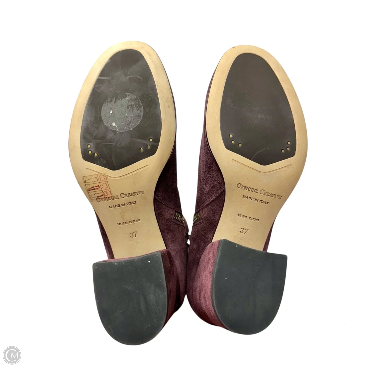 Boots Ankle Heels By Officine Creative In Purple, Size: 7
