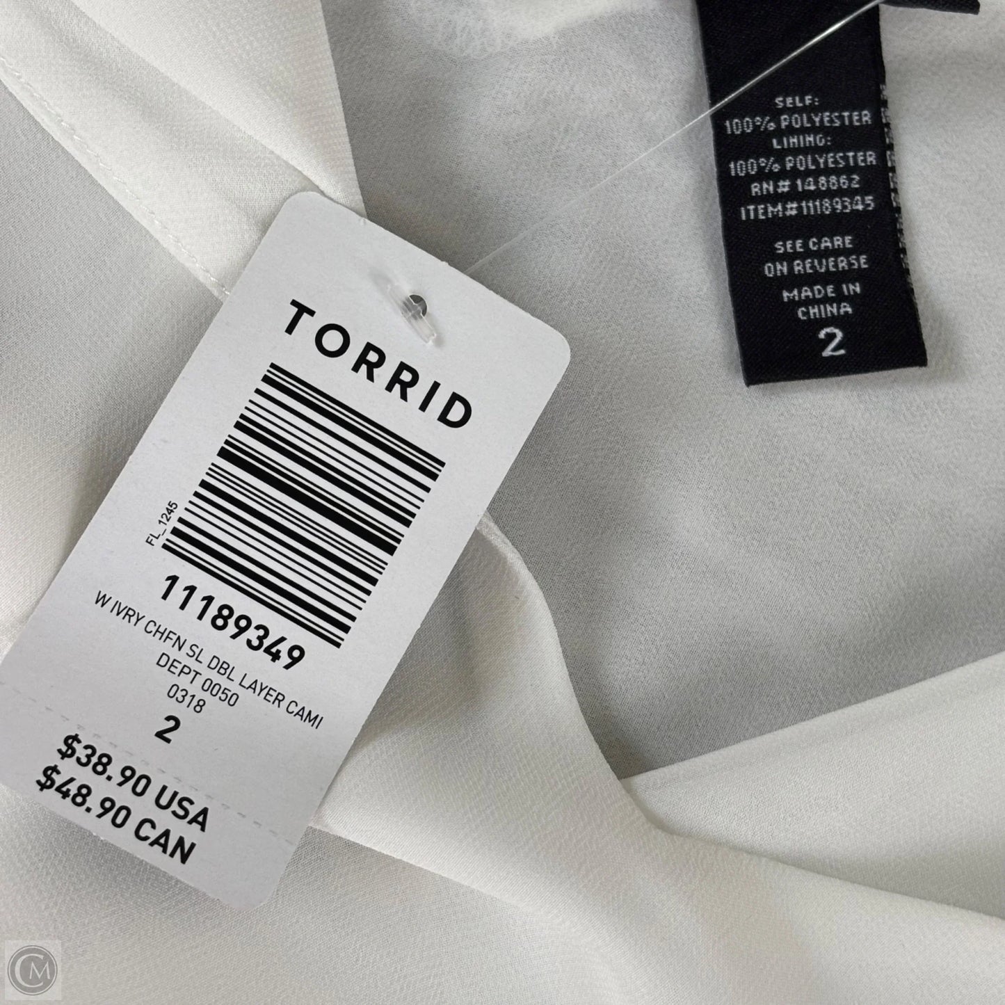 Top Sleeveless By Torrid In White, Size: 2x