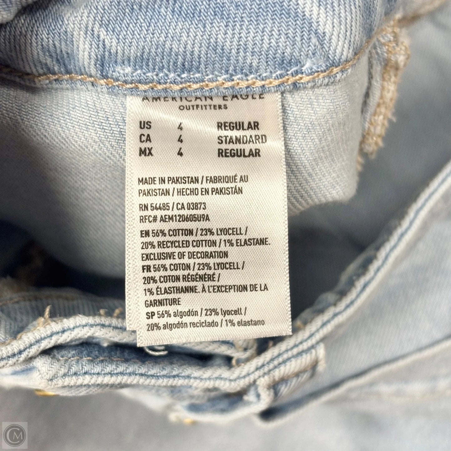 Jeans Wide Leg By American Eagle In Blue Denim, Size: 4