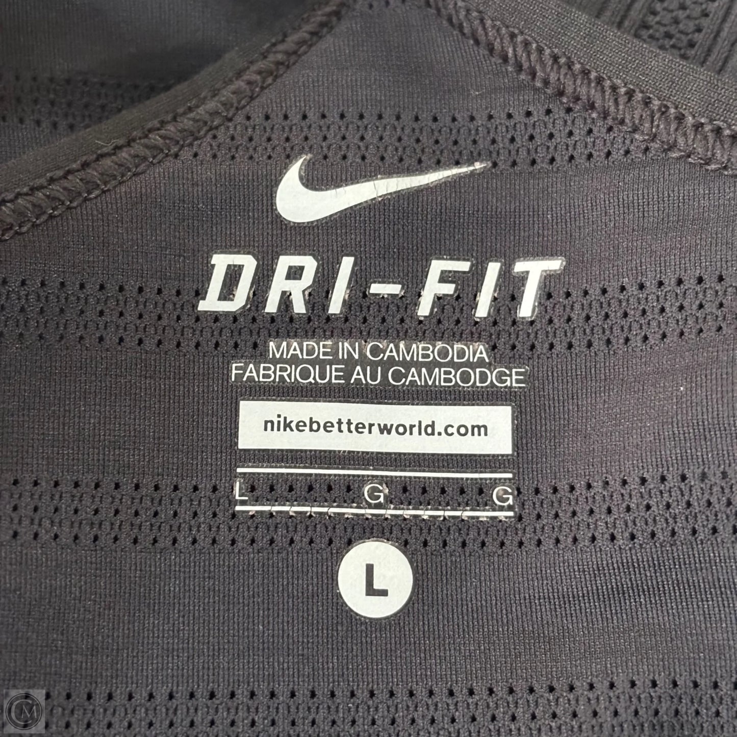 Athletic Tank Top By Nike Apparel In Black, Size: L