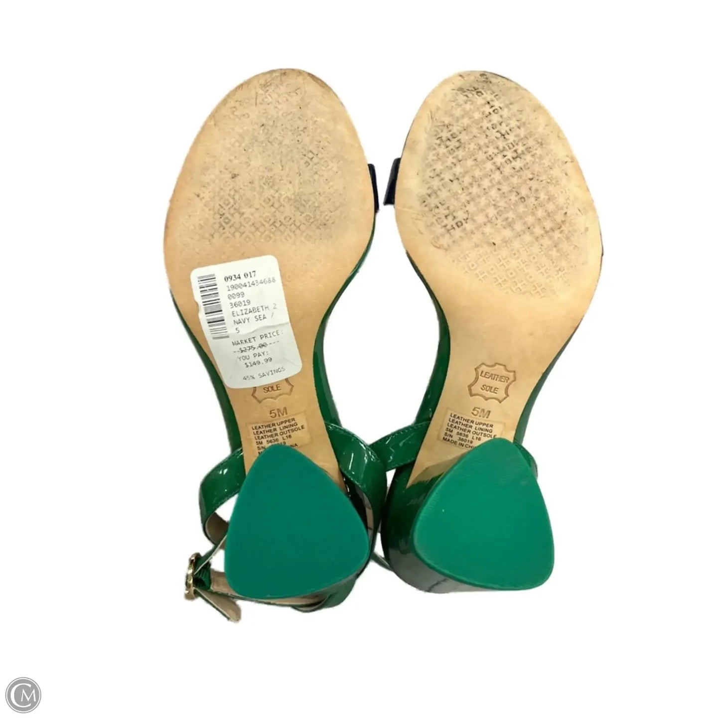 Sandals Designer By Tory Burch In Blue & Green, Size: 5
