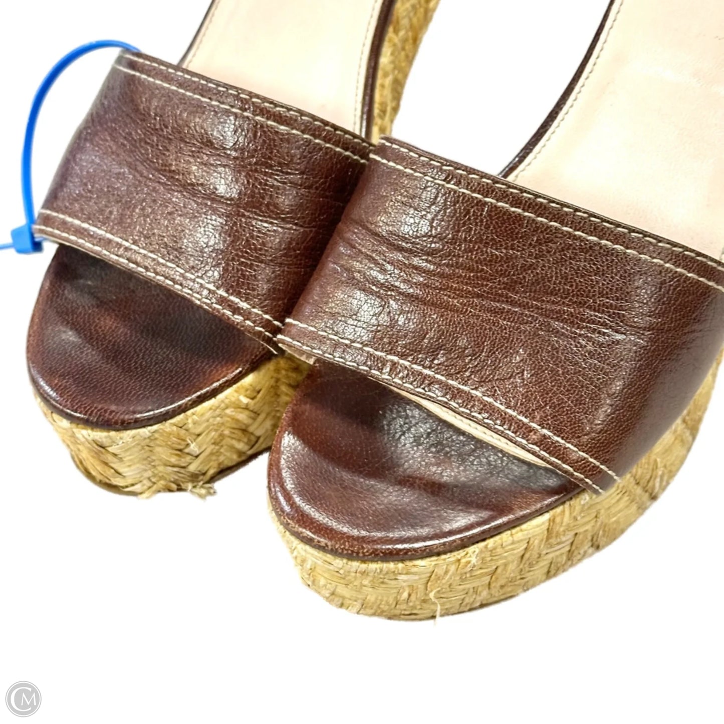 Sandals Luxury Designer By Prada In Brown, Size: 8
