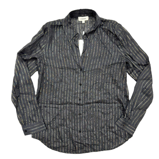 Blouse Long Sleeve By L Agence In Black & Gold, Size: Xs
