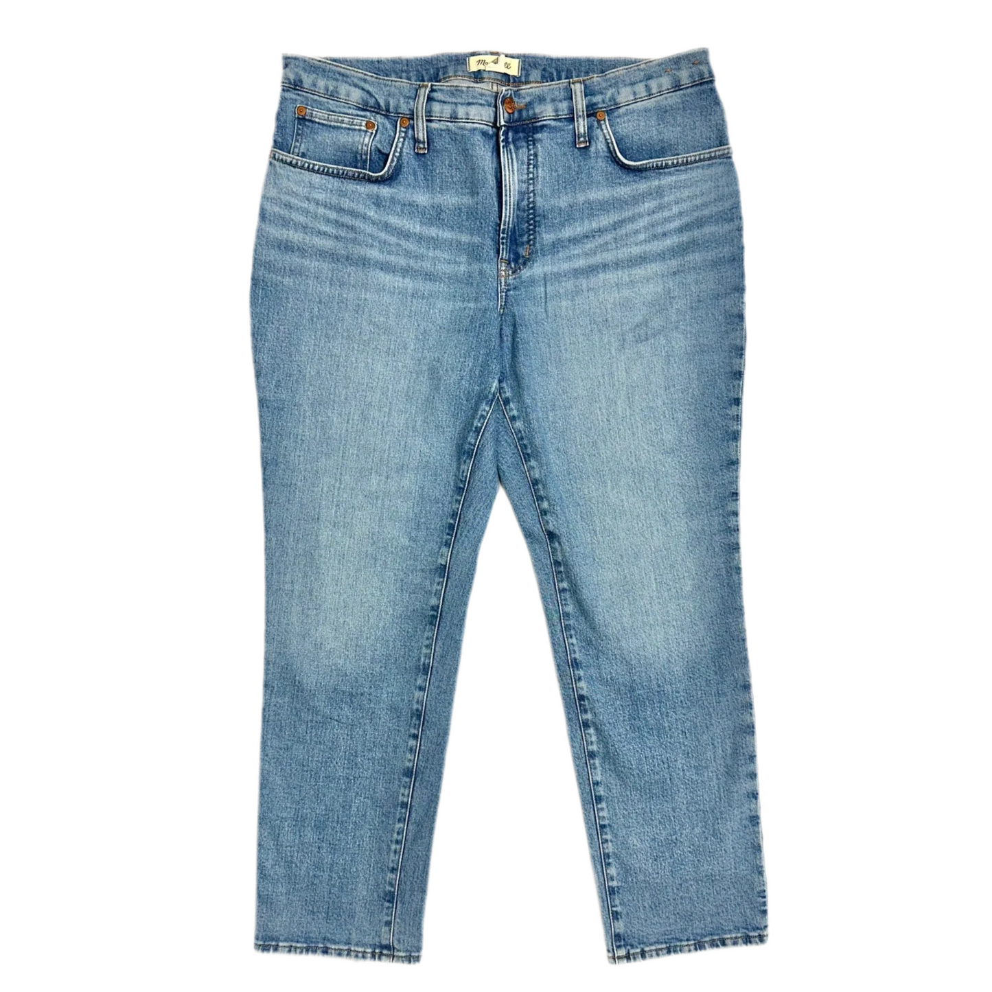 Jeans Straight By Madewell In Blue Denim, Size: 14