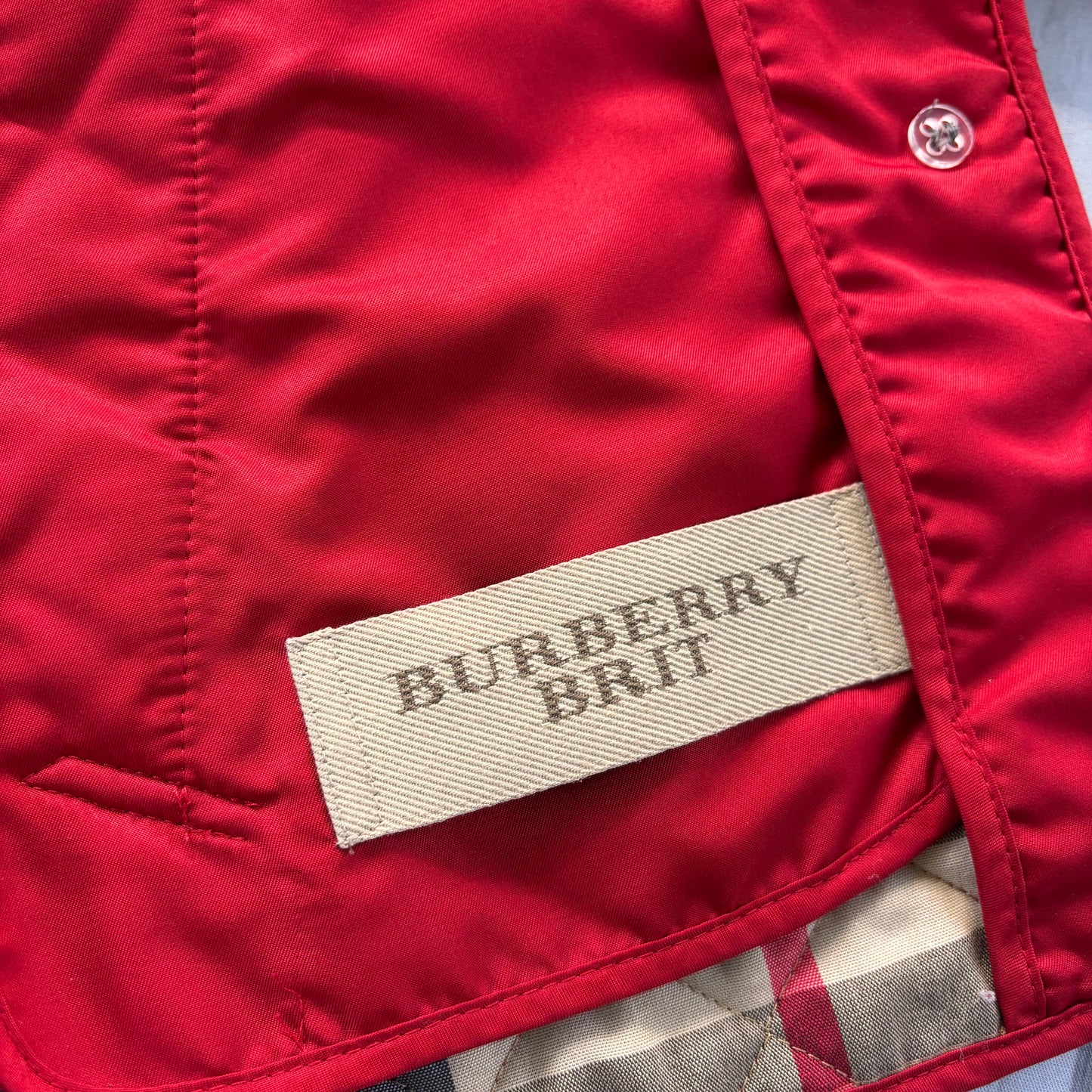 Jacket Luxury Designer By Burberry In Red, Size: S