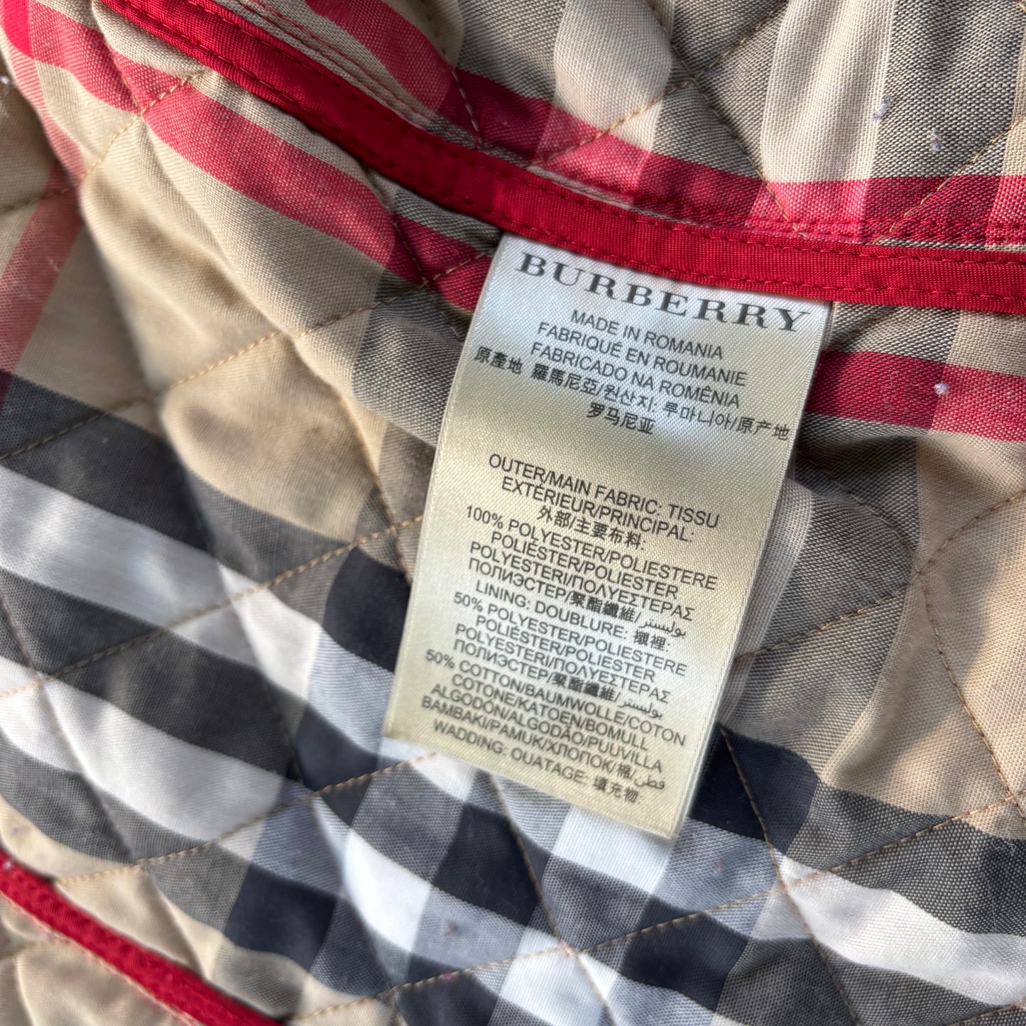 Jacket Luxury Designer By Burberry In Red, Size: S