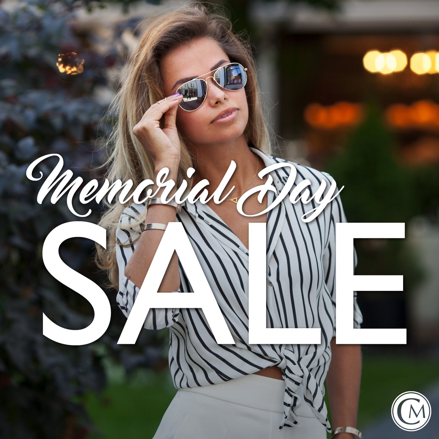Women announcing Memorial Day Sale