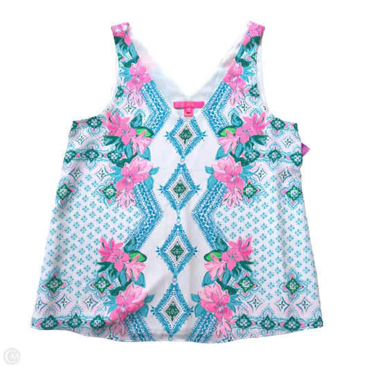 Top Sleeveless Designer By Lilly Pulitzer In Blue & White, Size: M