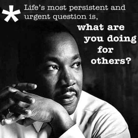 Quote from MLK about doing for others and photo