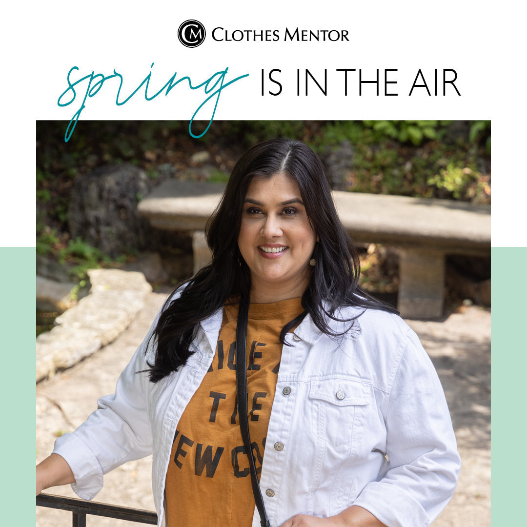 Woman outside dressed in casual layers