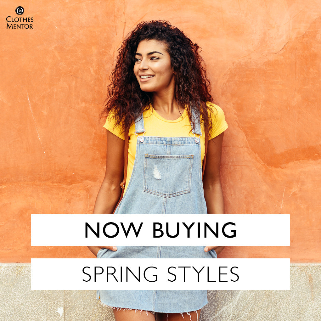 Cash for spring styles, woman in denim romper