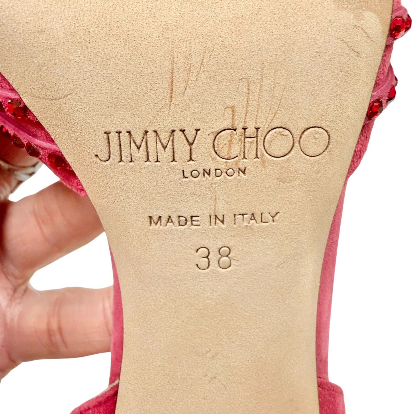Shoes Luxury Designer By Jimmy Choo In Pink, Size: 7.5