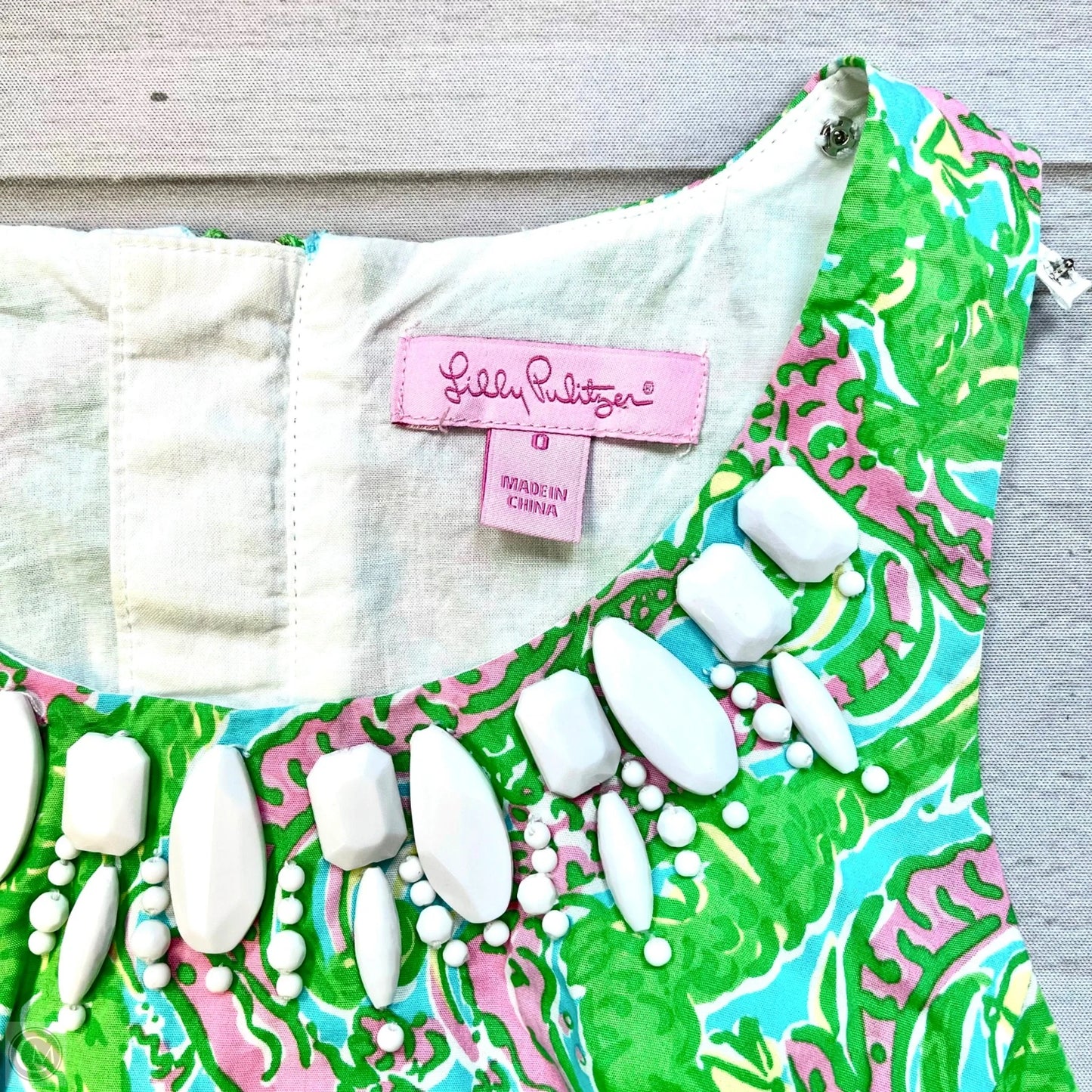 Dress Designer By Lilly Pulitzer In Green White, Size: Xs