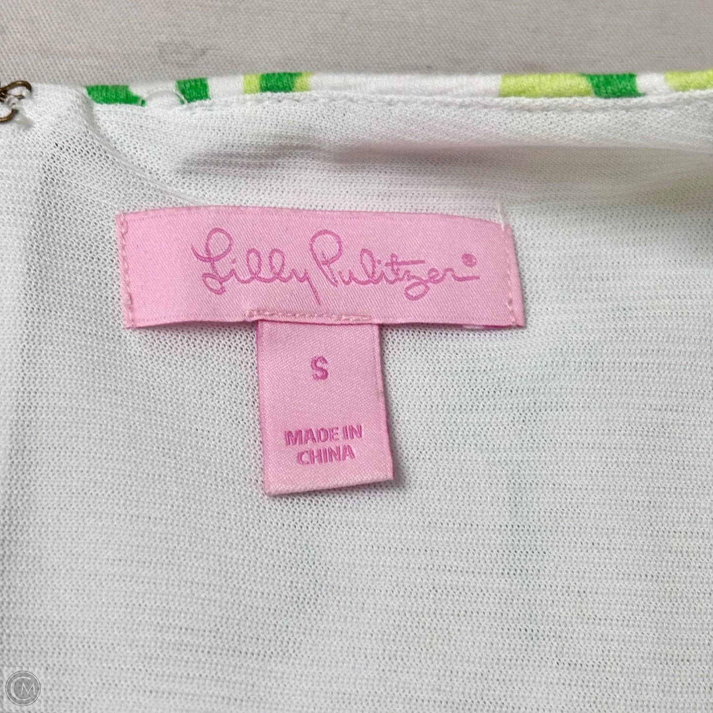Dress Designer By Lilly Pulitzer In Green & White, Size: S