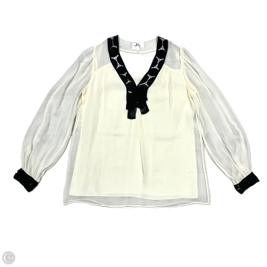 Blouse Designer By Milly In Black & Cream, Size: Xs