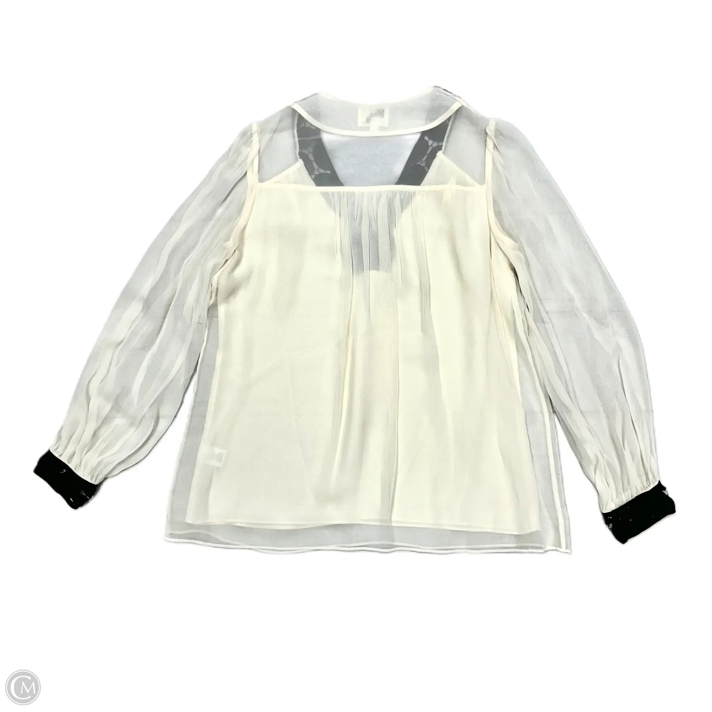 Blouse Designer By Milly In Black & Cream, Size: Xs