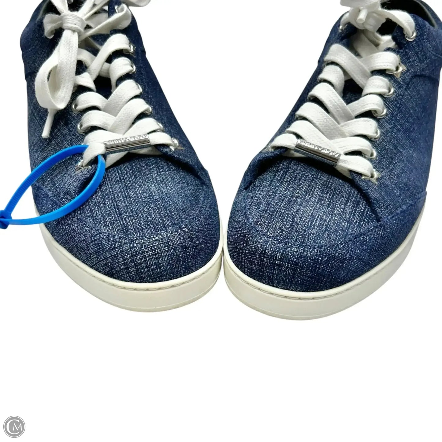 Shoes Luxury Designer By Jimmy Choo In Blue Denim, Size: 6.5