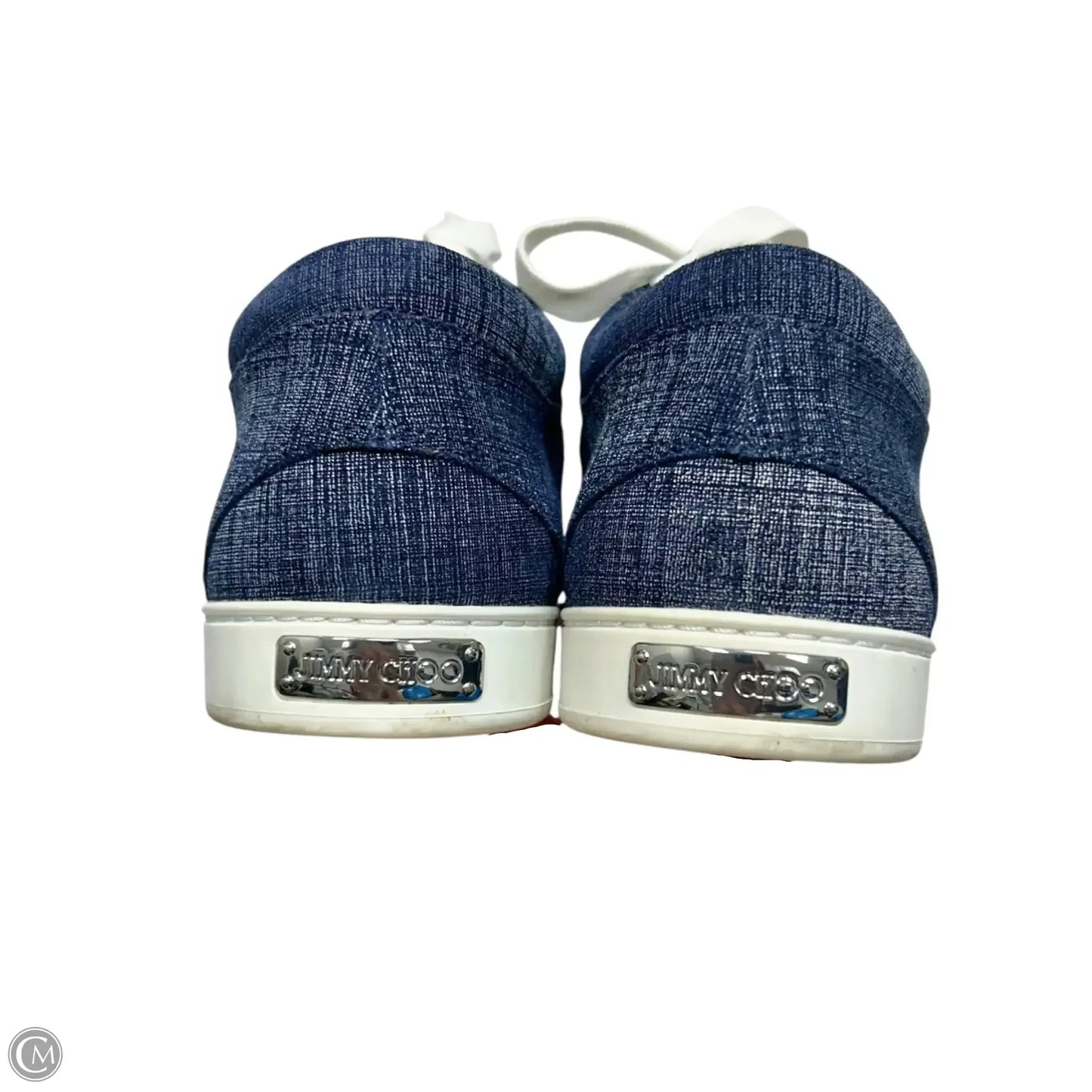 Shoes Luxury Designer By Jimmy Choo In Blue Denim, Size: 6.5