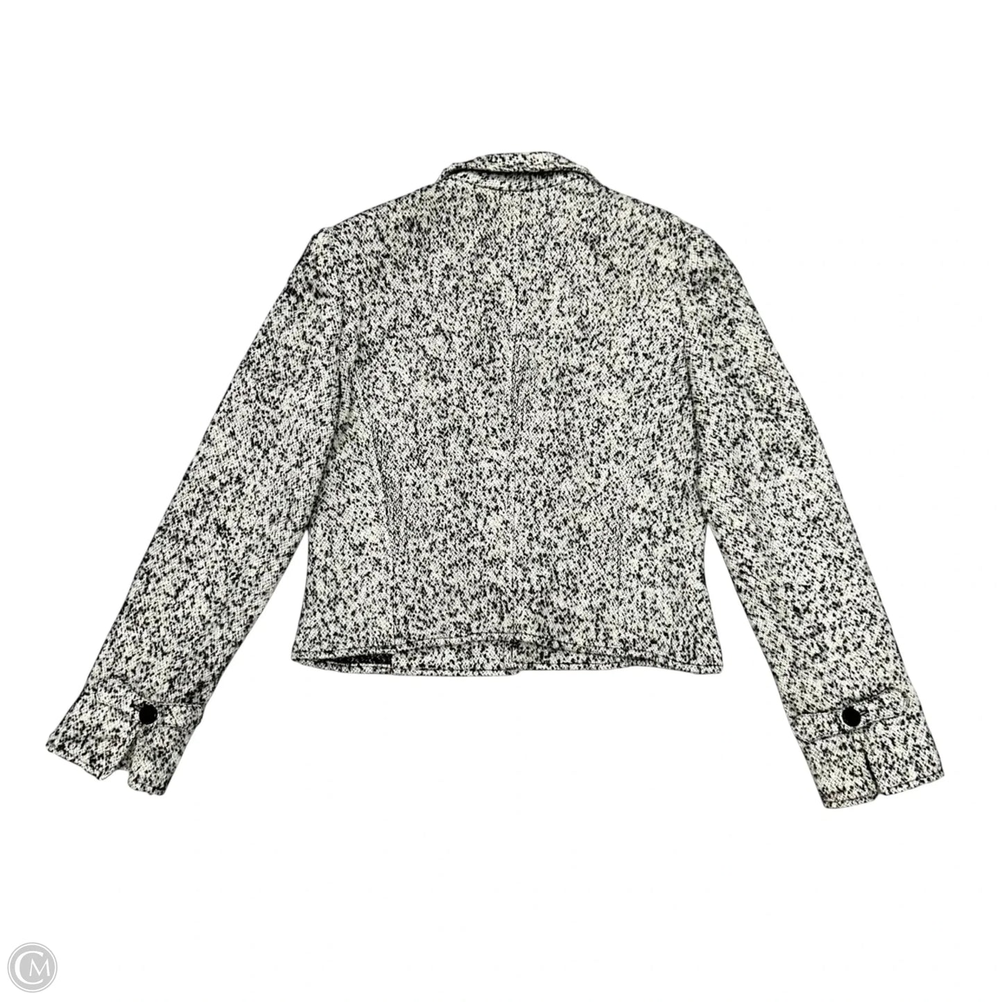 Blazer Luxury Designer By Valentino-garavani In Black & Cream, Size: L