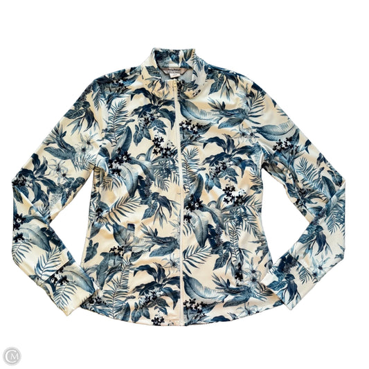 Athletic Top Long Sleeve Collar By Tommy Bahama In Blue & White, Size: L