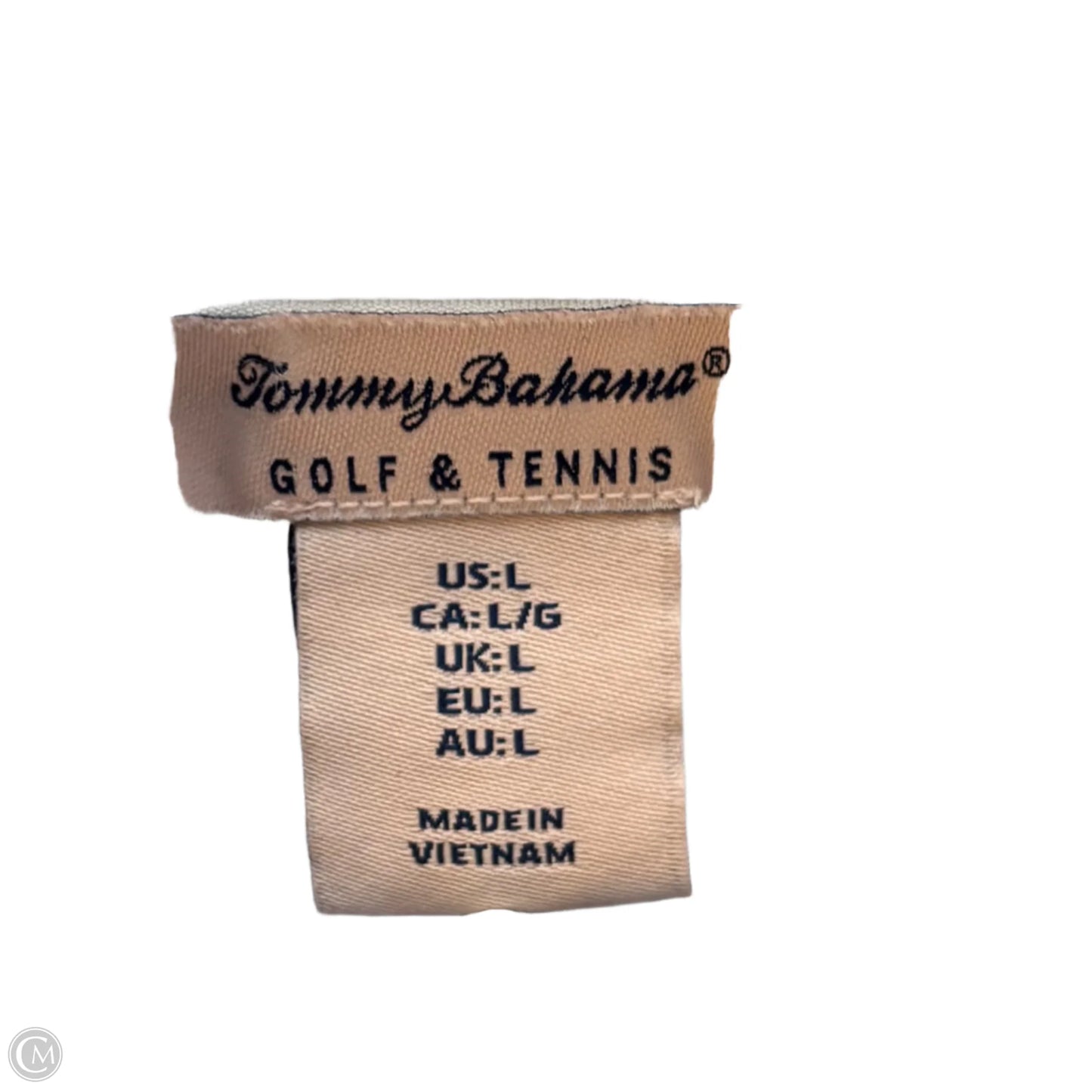 Athletic Top Long Sleeve Collar By Tommy Bahama In Blue & White, Size: L