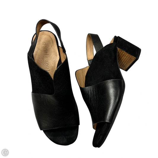 Sandals Heels Block By Gentle Souls In Black, Size: 8