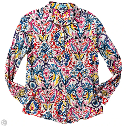 Top Long Sleeve By J Mclaughlin In Multi-colored, Size: M