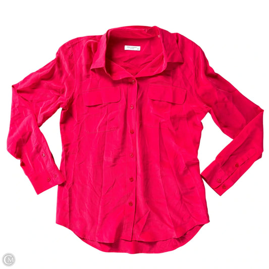 Top Long Sleeve By Equipment In Pink, Size: M