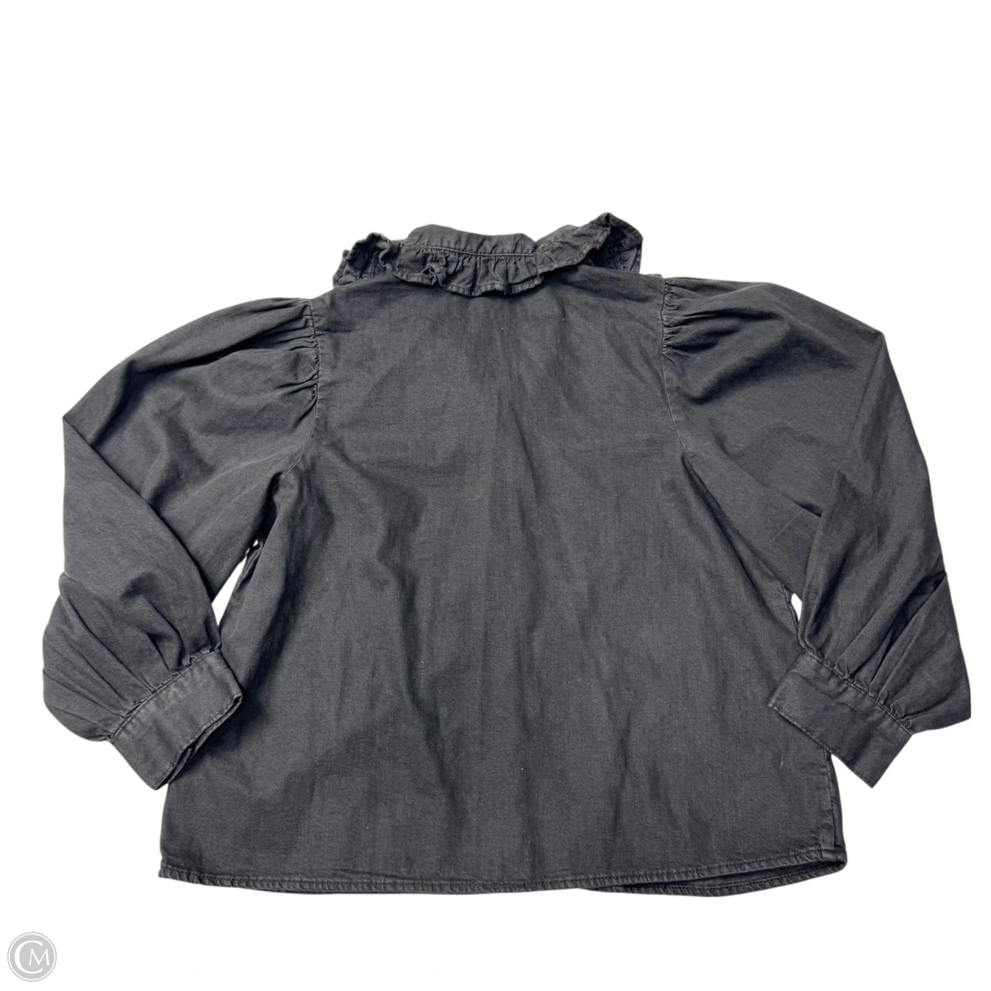 Jacket Shirt By Levis In Black Denim, Size: L