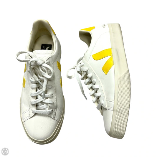 Shoes Sneakers By Veja In White & Yellow, Size: 9