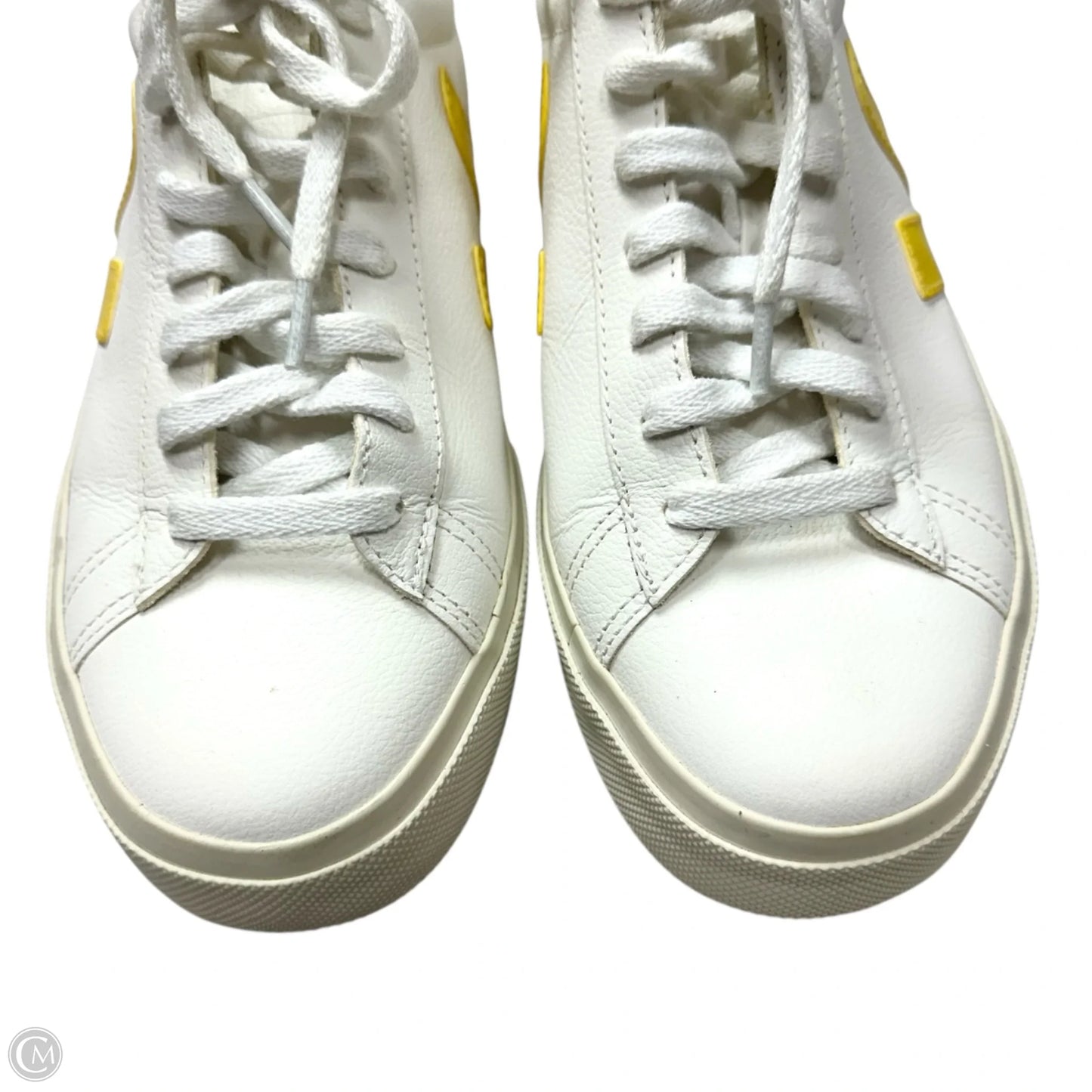 Shoes Sneakers By Veja In White & Yellow, Size: 9
