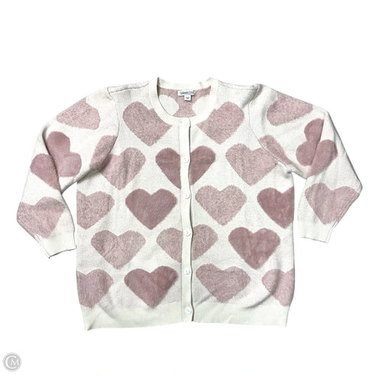 Sweater Cardigan By Coldwater Creek In Pink, Size: 1x