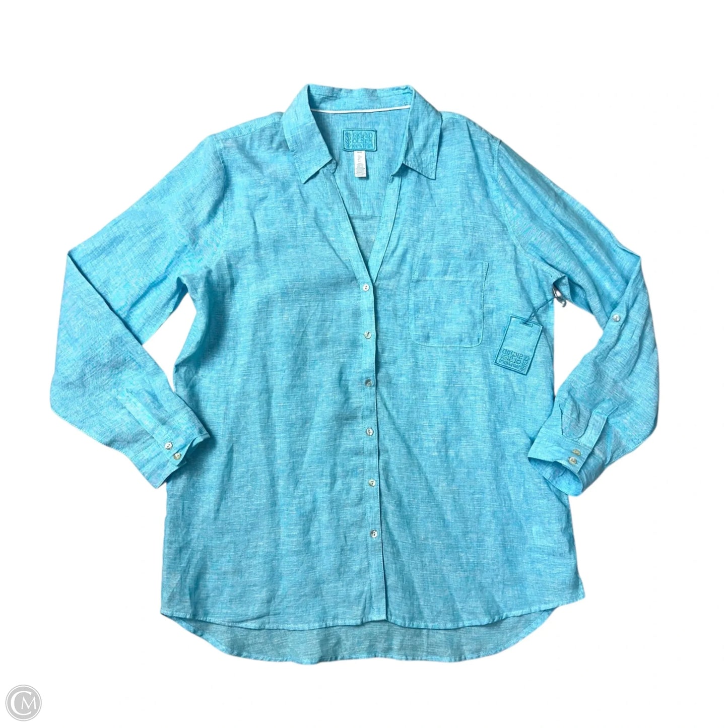 Top Long Sleeve By Sigrid Olsen In Blue, Size: L