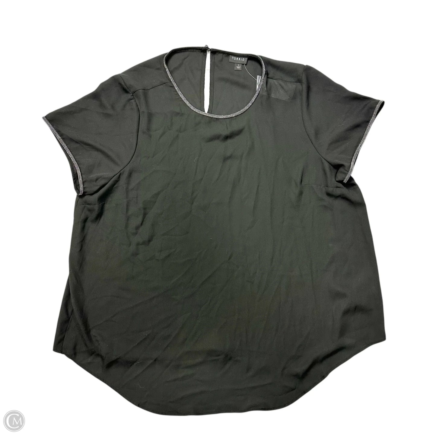 Blouse Short Sleeve By Torrid In Black, Size: 1x