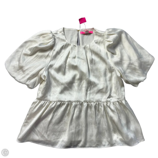Top Short Sleeve Designer By Lilly Pulitzer In Ivory, Size: Xs