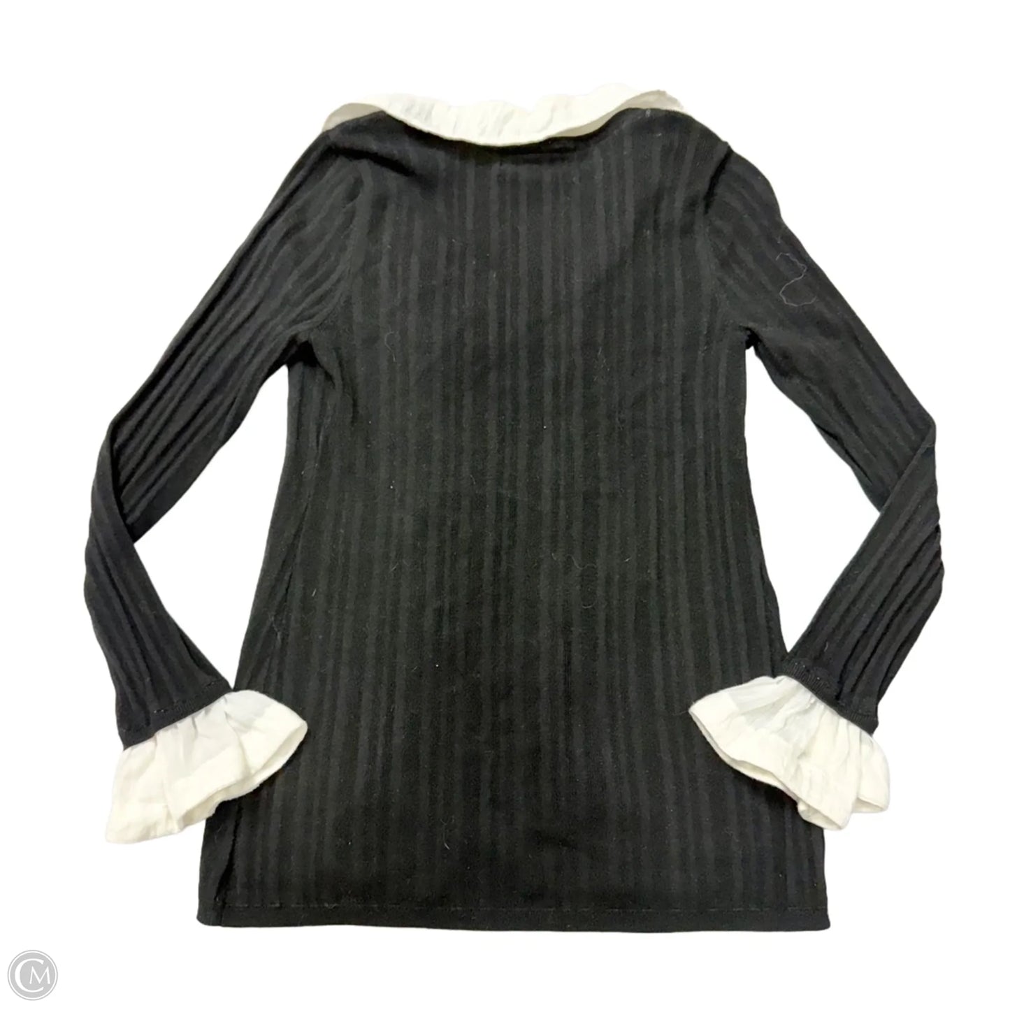 Top Long Sleeve By Anthropologie In Black & White, Size: S