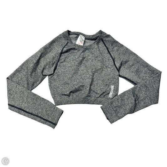 Athletic Top Long Sleeve Crewneck By Gym Shark In Grey, Size: S