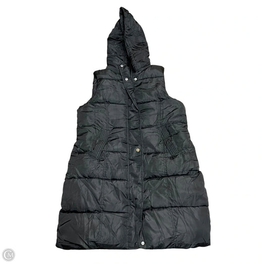 Vest Puffer & Quilted By Long With Hood In Black, Size: S
