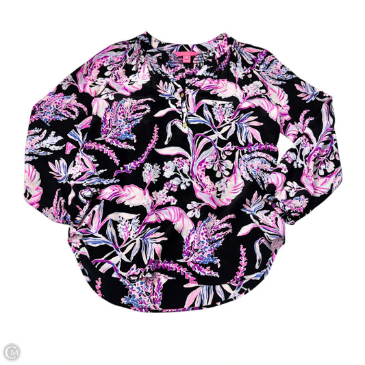 Blouse Designer By Lilly Pulitzer In Black & Purple, Size: Xs