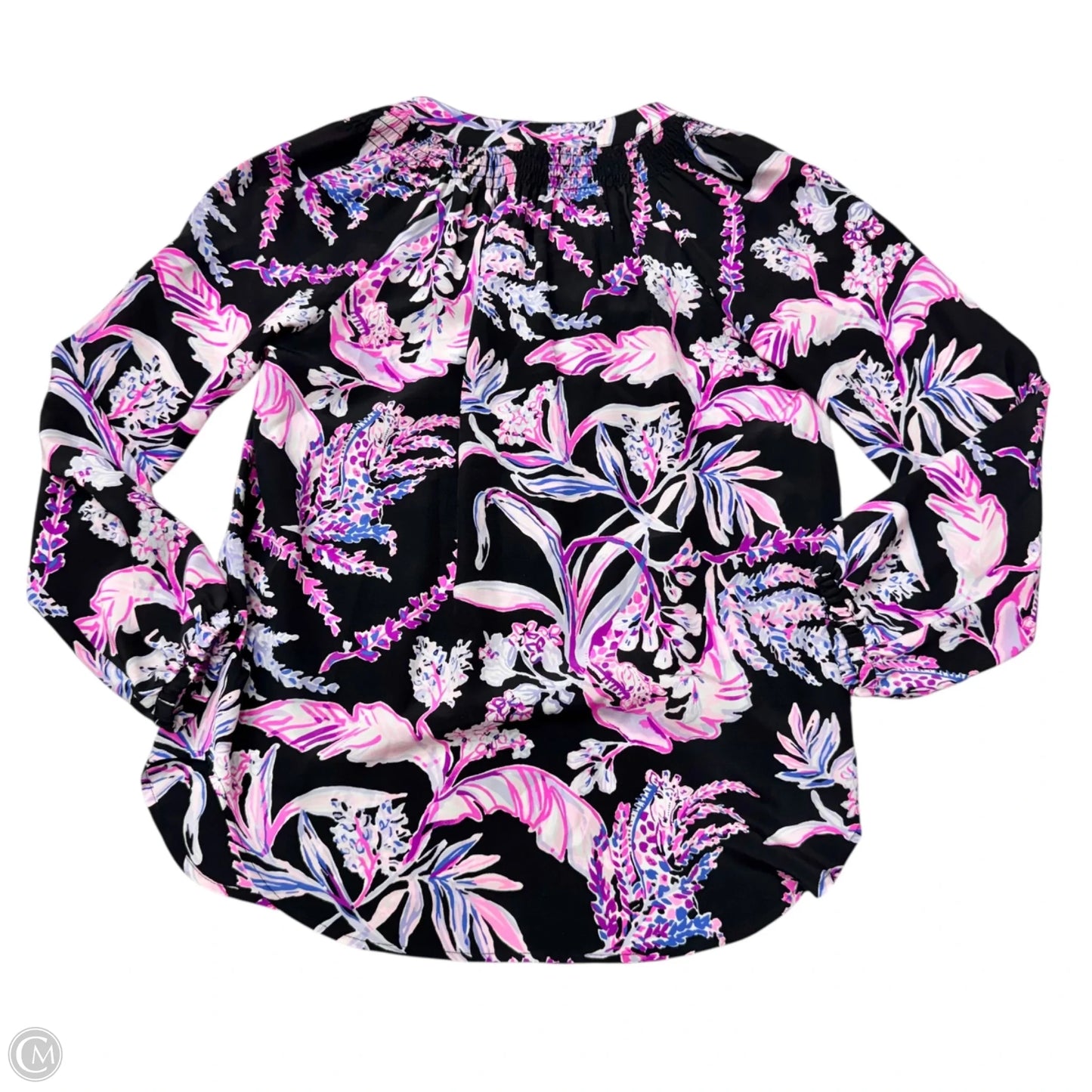 Blouse Designer By Lilly Pulitzer In Black & Purple, Size: Xs