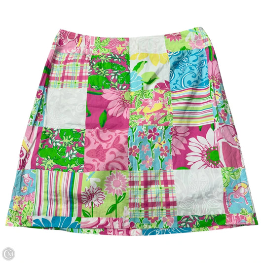 Skirt Designer By Lilly Pulitzer In Green & Pink, Size: 8