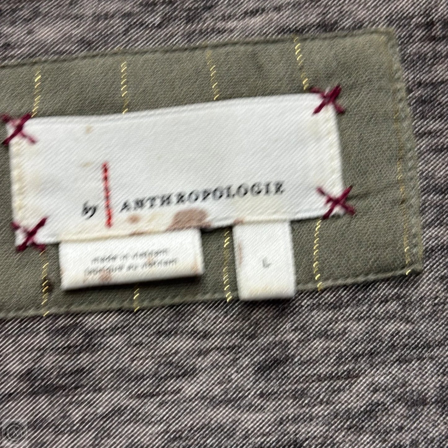 Top Long Sleeve By Anthropologie In Silver, Size: L