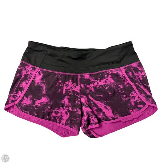 Athletic Shorts By Lululemon In Black & Purple, Size: M