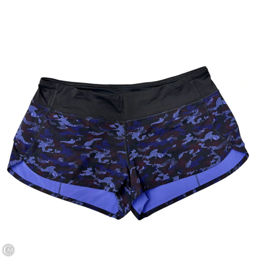 Athletic Shorts By Lululemon In Black & Blue, Size: M
