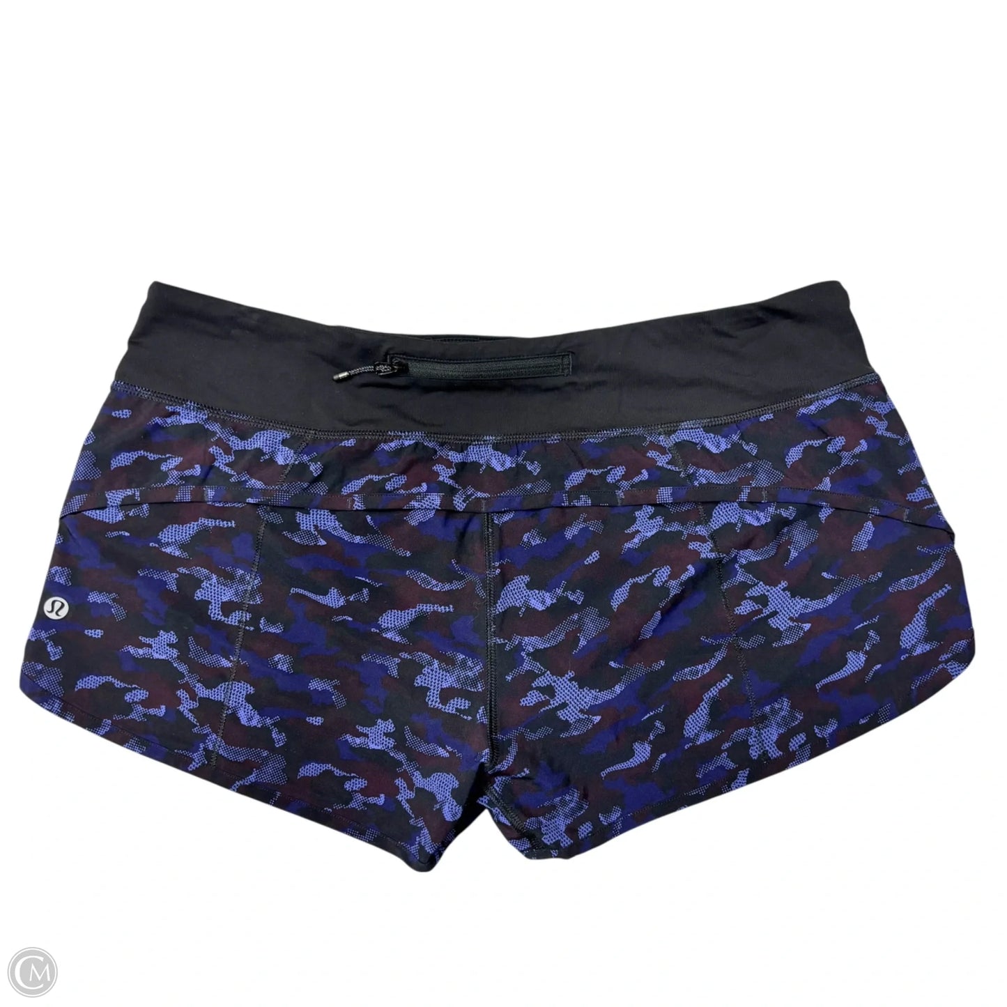Athletic Shorts By Lululemon In Black & Blue, Size: M