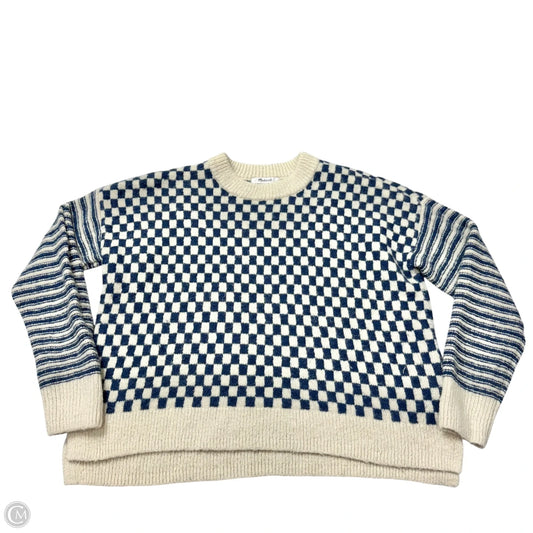 Sweater By Madewell In Blue & Cream, Size: M
